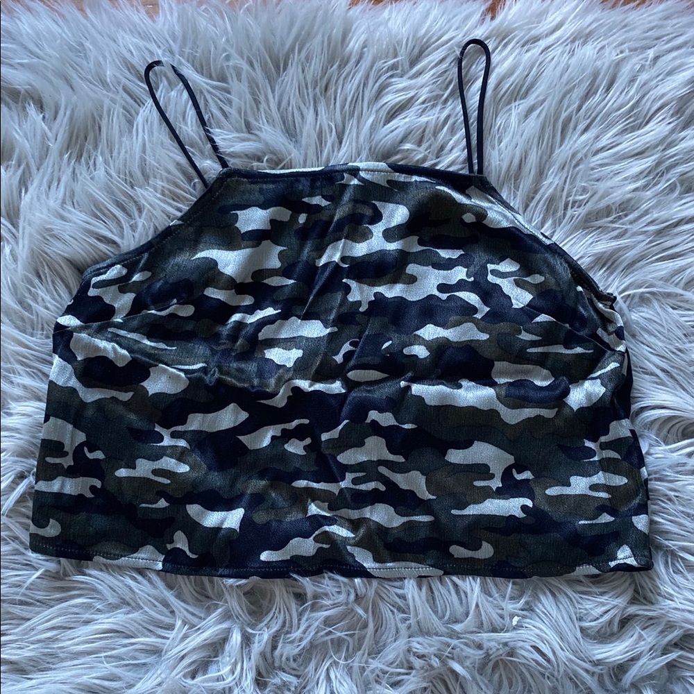 TOP SHOP camo tank